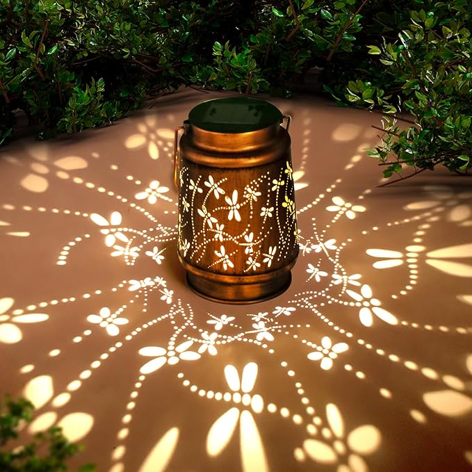 Dragonfly Birthday Gifts for Women Mom Grandma Solar Lanterns Outdoor by DIBIEECN