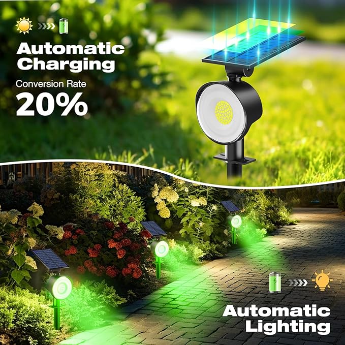 nipify 4 Pack Solar Lights Outdoor Waterproof, 53 LED Solar Spot Lights - Image 4