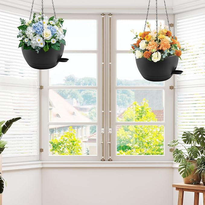 12 inch Hanging Planters for Indoor Plants, 2 Pack Self-Watering Hanging - Image 7