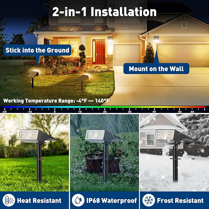 Solar Spot Lights Outdoor, 10 Pack/56 LED Outdoor Lights - Image 4