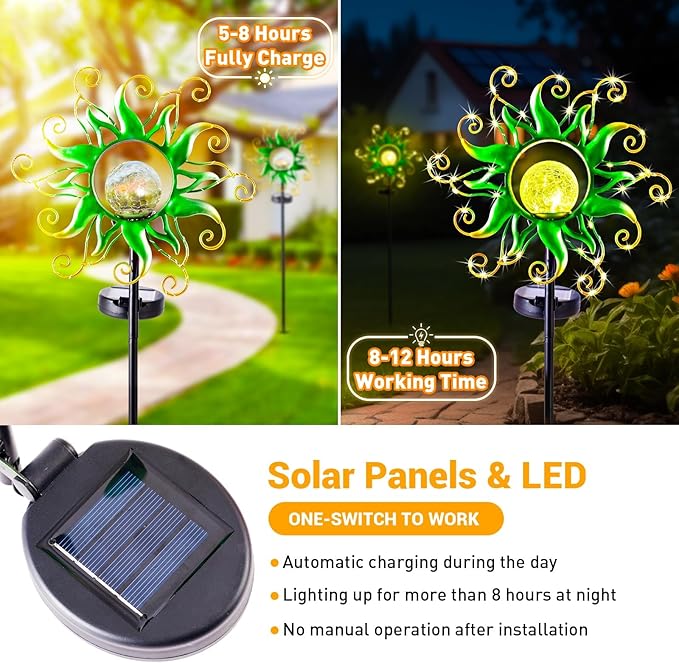 Solar Garden Lights Outdoor, Lawn Gardening Birthday Gifts - Image 6