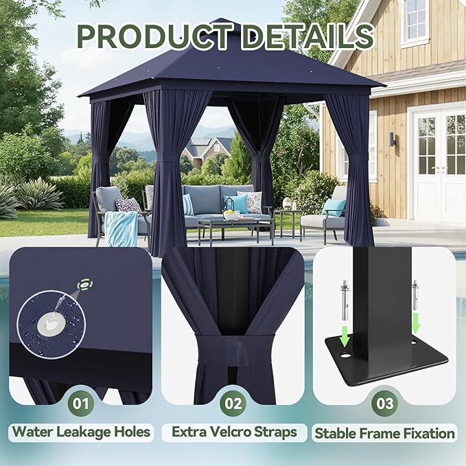 Aoxun Outdoor Gazebo for Patio 10x10 Metal Frame Canopy - Image 9
