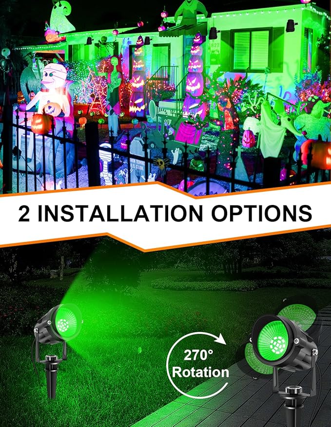 Green LED Spot Lights Outdoor, 14 LED Landscape Lighting - Image 5