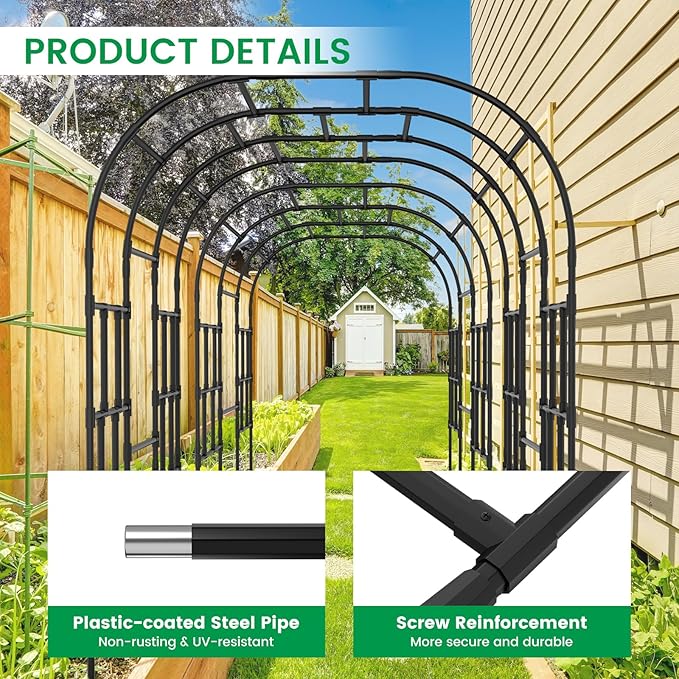 DoCred Garden Arch Trellis for Climbing Plants, 87 Inch Large Garden Trellises - Image 5