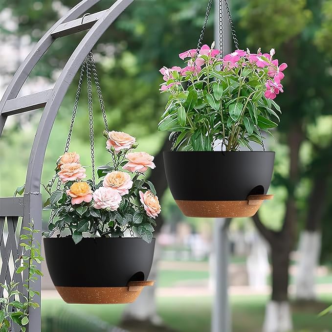 Set of 3-10 Inch Self Watering Hanging Planters - Image 8