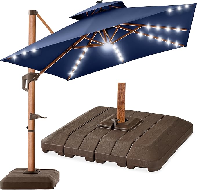 Best Choice Products 10ft Square Cantilever Patio Umbrella w/Base Included by BestChoiceProducts