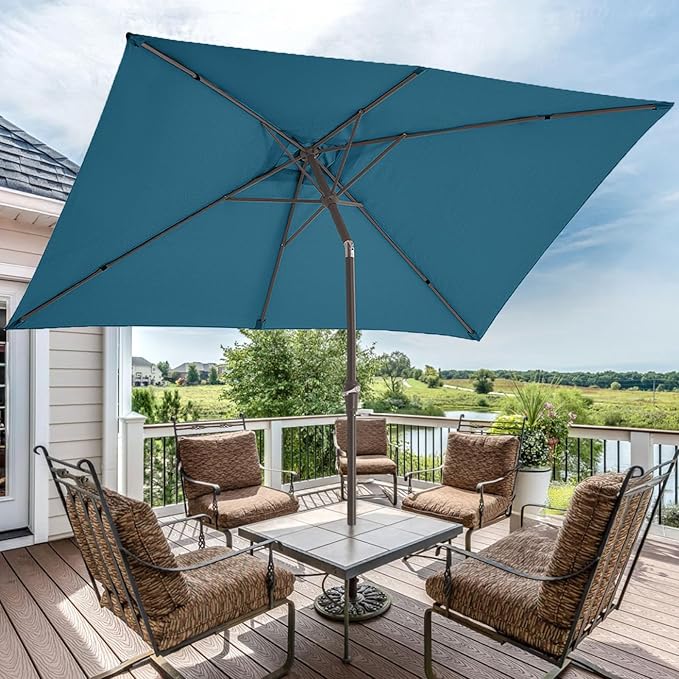 JEAREY 6.5x10 ft Rectangular Patio Umbrellas Rectangle Outdoor Umbrella - Image 6