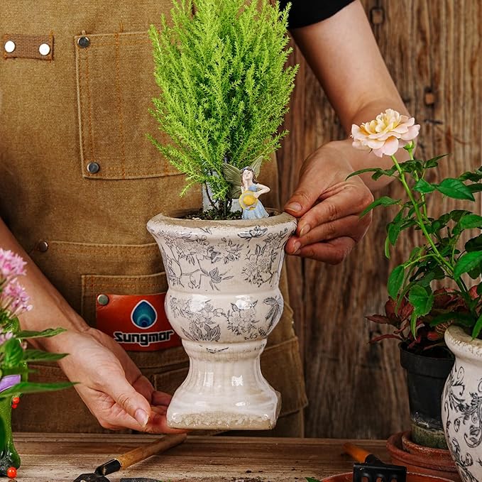 Sungmor Small Ceramic Urn Planter - Image 4