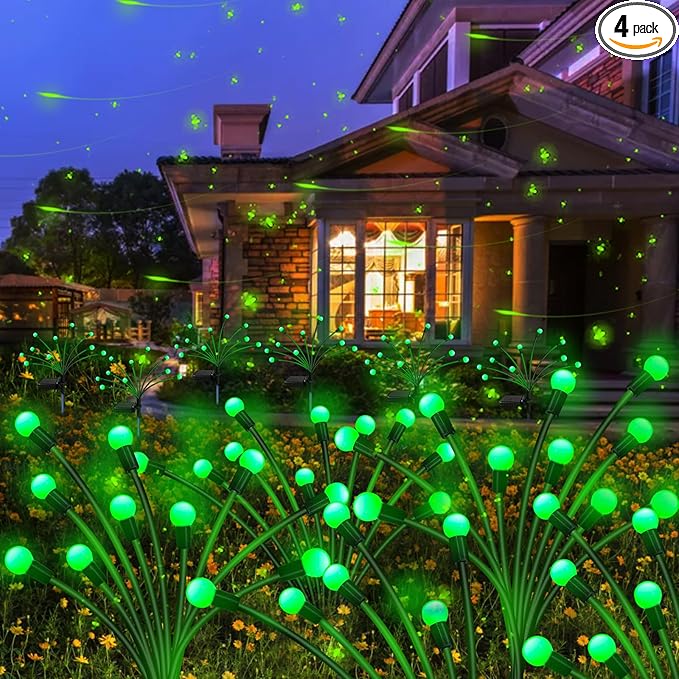 Kohlrabi Solar St Patricks Day Lights Outdoor, 4 Pack 40 LED Solar Green by KohlrabiDecor