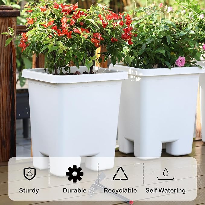 Growing Vegetable Planter Pot 3 Packs, 15 * 14.2 Inches Deep Rectangle Pots - Image 2