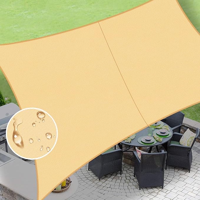 LOVE STORY Rectangle 8'x14' Waterproof Sun Shade Sail Canopy UV Block by LOVESTORY