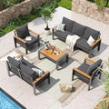 Aoxun Aluminum Patio Furniture Set 7 Seats, Oversized Outdoor Sectional by Aoxun