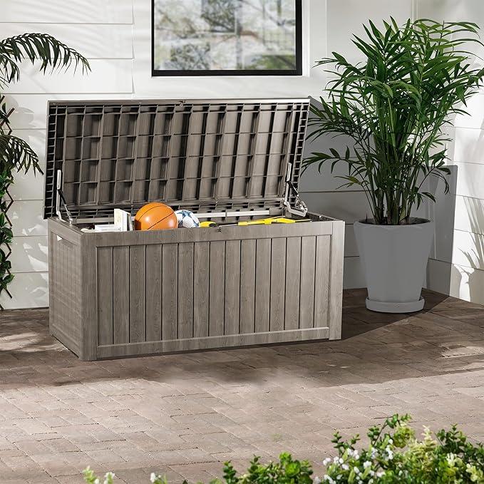 TARKARI 200 Gallon Lockable Resin Deck Box, Waterproof & UV-Resistant Outdoor - Image 5