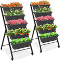 Giantex Set of 2 Vertical Raised Garden Bed on Wheels, Elevated Planter Raised by Giantex