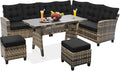 6-Piece Patio Furniture Set, Outdoor Sectional Sofa by KROFEM
