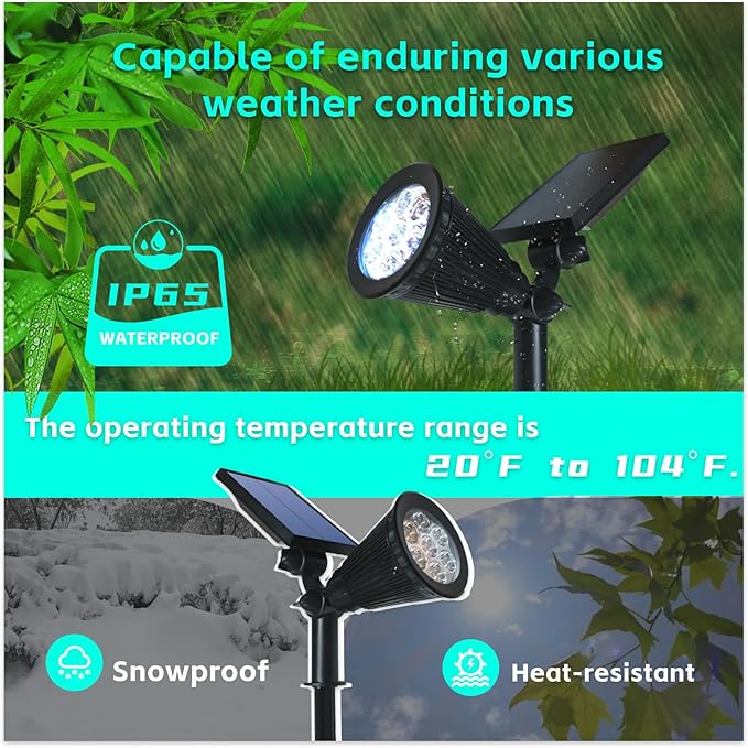 Solar Spot Lights Outdoor Color Changing, 8 Lighting Modes 2-in-1 Solar Lights - Image 5