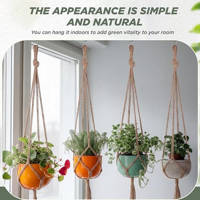 EBOOT 2 Pack 33 Inch Large Macrame Plant Hanger Rope to Hang Flower Pot Plant - Image 6