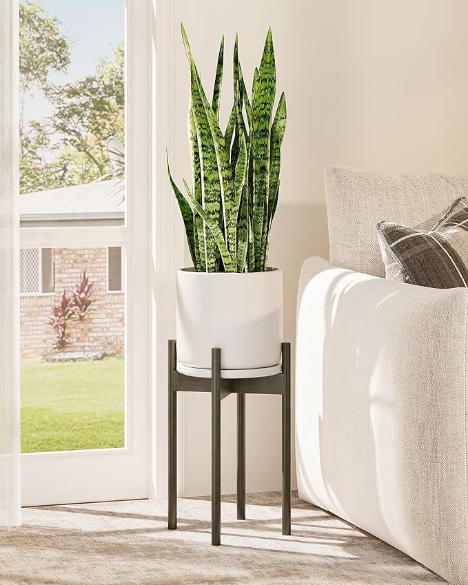 Adjustable Plant Stand Indoor, Bamboo Plant Stand Fits 8 9 10 11 12 Inches by Gentingbro
