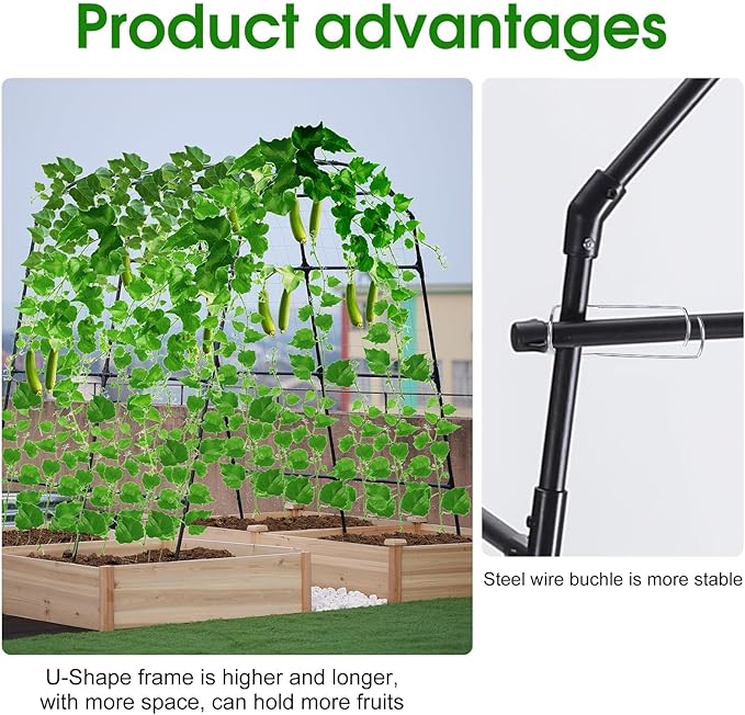 Lalahoni Garden Arch Trellis for Climbing Plants Outdoor, 7.8 Feet Tall Metal - Image 6