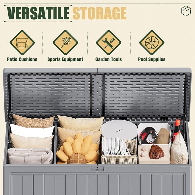 JUMMICO 270 Gallon Outdoor Storage Deck Box - Image 5