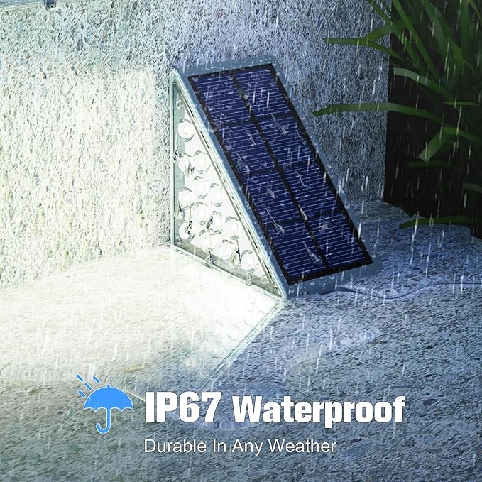 VOLISUN Solar Stair Lights 8 Pack, Solar Step Lights Waterproof IP67, Outdoor - Image 4