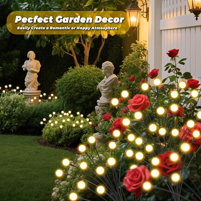 Solar Lights Outdoor-6Pack 48LEDs Solar Garden Firefly Lights Outside, Solar - Image 9