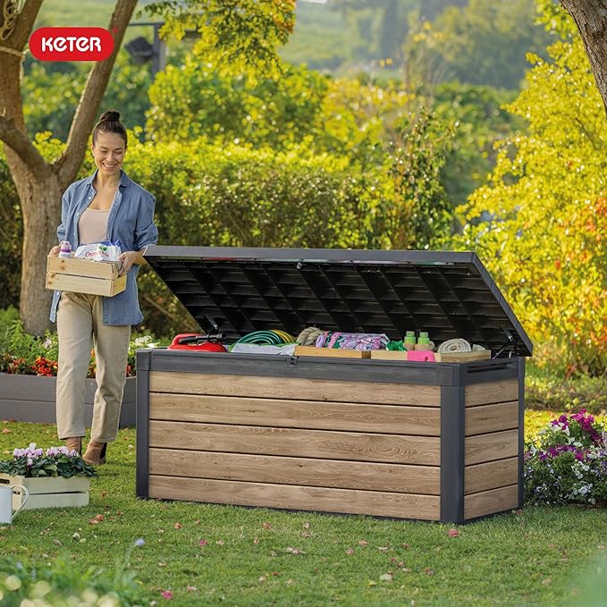 Keter Signature Collection 150 Gallon Resin Deck Box Organization and Storage - Image 10