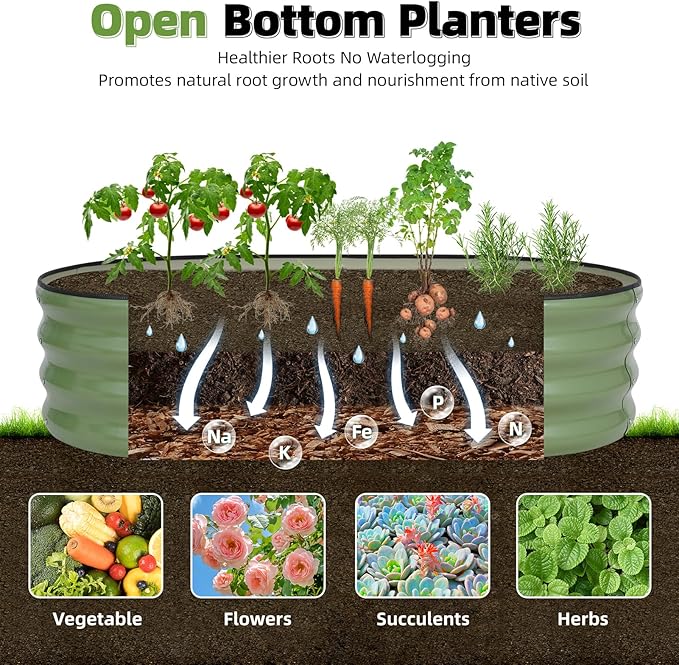 G GOOD GAIN Galvanized Metal Raised Garden Bed Kit - Image 3