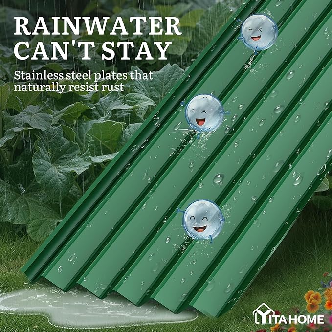 YITAHOME 8x4x3ft Large Raised Garden Bed Kit, Galvanized Metal Planter Box - Image 5
