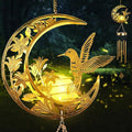 Moon Hummingbird Wind Chime Outdoor, Handcrafted Metal Garden Wind Chimes by ShangTianFeng