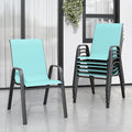 Patio Chairs Set of 6, Stackable Outdoor Dining Chairs by Vimstora