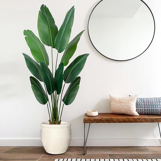 12" Dia Fiberstone Planter – Modern Farmhouse Indoor/Outdoor Flower Pot - Image 5