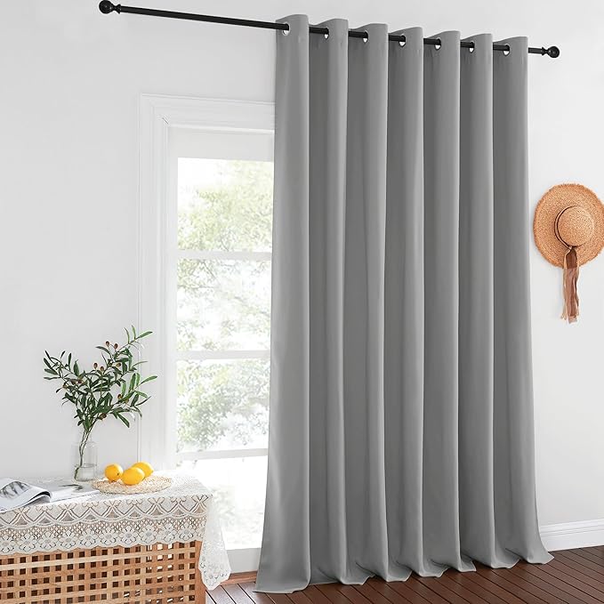 NICETOWN Blackout Sliding Door Curtain 120 inches Long, Grommet Top Thermal - Image 2