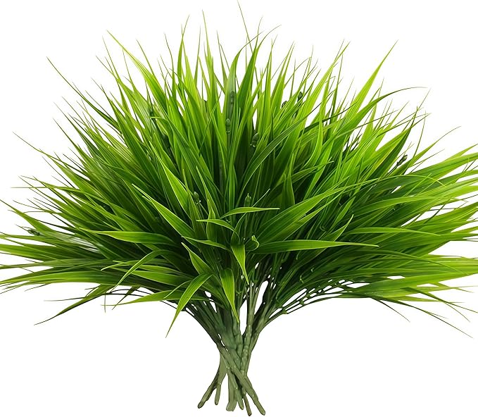 alyptus Artificial Grass Outdoor 12 Bundles Fake Plants Outside Green Onion by ALYPTUS