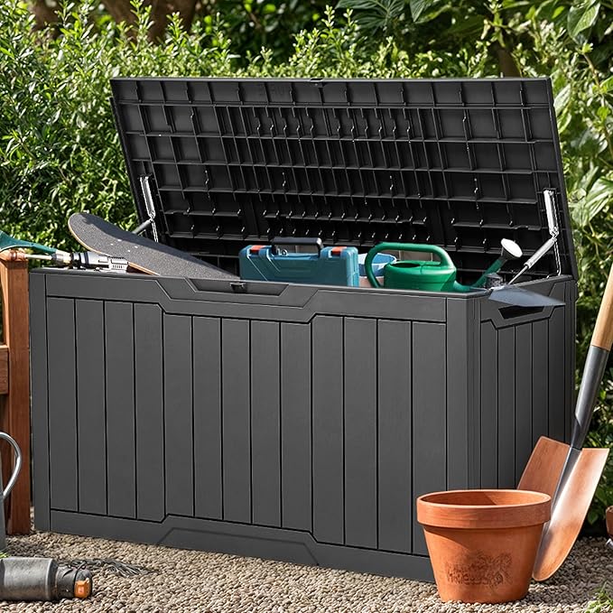 YITAHOME 100 Gallon Resin Deck Box, Weather Resistant Outdoor Storage Box - Image 2