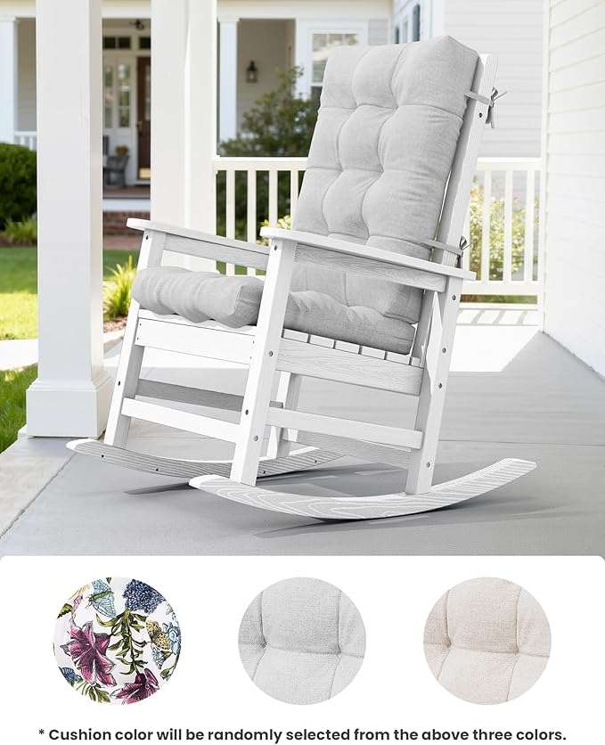 SERWALL Oversized Outdoor Rocking Chair Set of 2, HDPE Rocker - Image 9