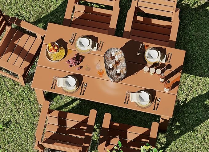 GREENVINES Outdoor Dining Table | 67’’ | HDPE | Rectangle Tables - Image 5