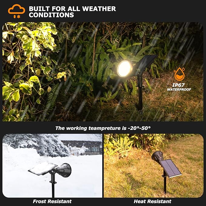 Solar Spot Lights Outdoor, 21 LEDs Solar Landscape Lights Auto On/Off - Image 4