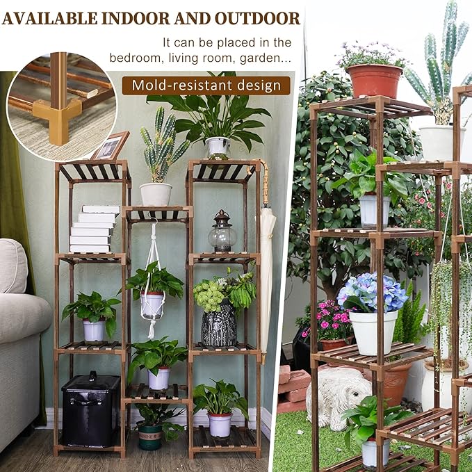 Uneedem Plant Stand Indoor Outdoor, Tall Plant Shelf - Image 5