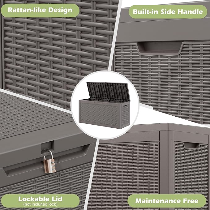 Outdoor Storage Box, Resin Deck Boxes Indoor and outdoor, Waterproof Storage - Image 3