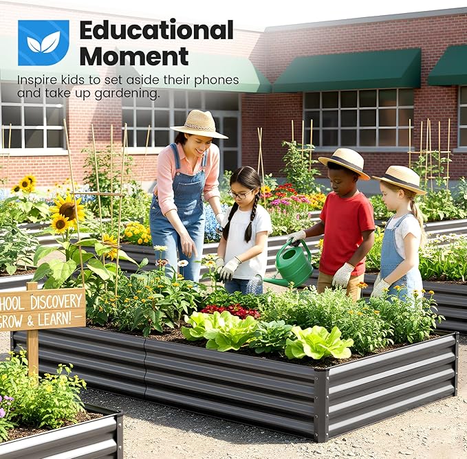 Quictent Galvanized Raised Garden Bed 8x4x1 Ft Metal Planter Box - Image 3