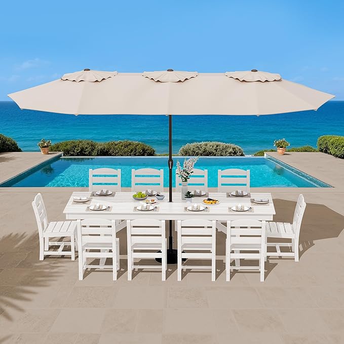 SERWALL Outdoor Dining Chairs Set of 4, All-Weather HDPE Patio Chair - Image 8