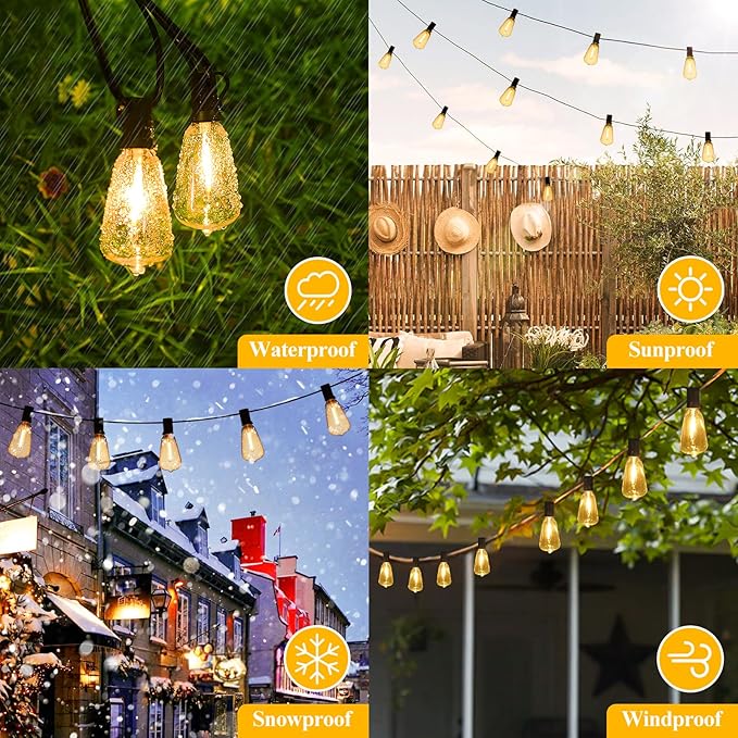 Brightever LED Outdoor String Lights 50FT Patio Lights - Image 5