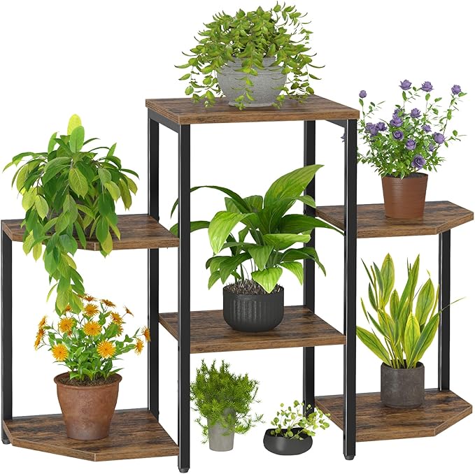 Plant Stand Indoor, 6 Potted Plant Stand, 6 Tiers Large Flower Holder, Planter by Asgolion