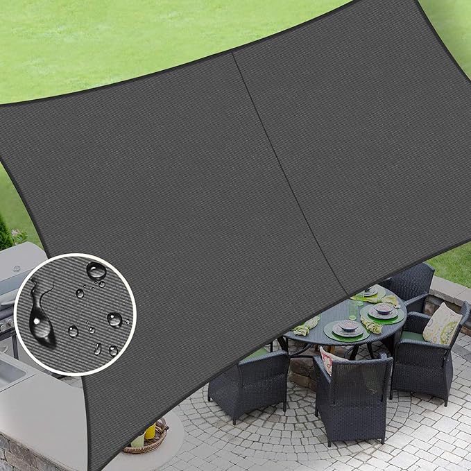 LOVE STORY Waterproof 8' x 10' Rectangle Dark Grey Sun Shade Sail Cannoy UV by LOVESTORY