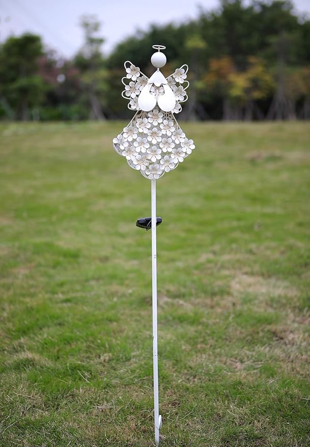 Solar White Angel Garden Stake Lights - Image 4