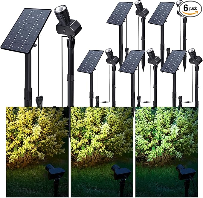 All Night Solar Spot Lights 2500mAh, Adjustable Angle Landscape Lights by Varmtalys
