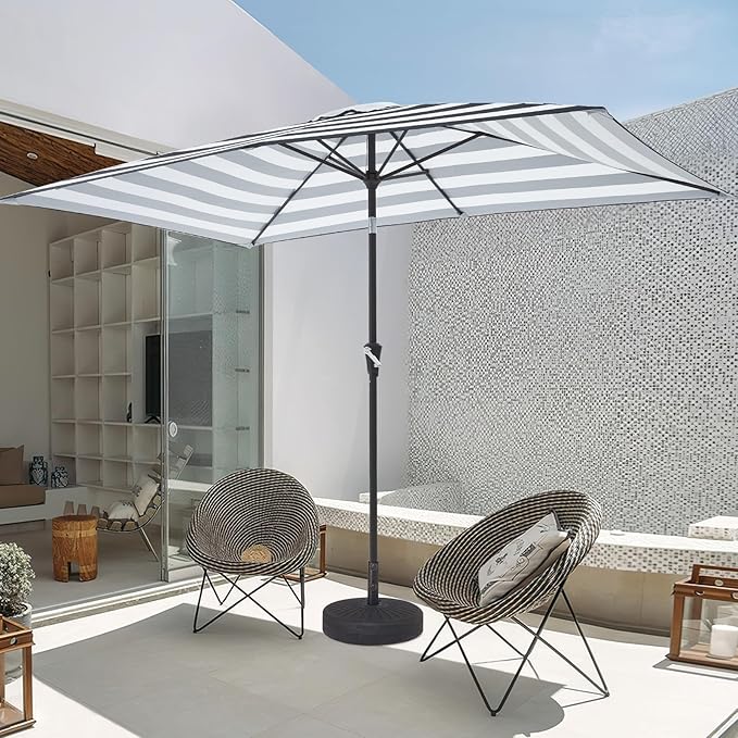 JEAREY 6.5x10 ft Rectangular Patio Umbrellas Rectangle Outdoor Umbrella - Image 8