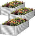 FRIZIONE 3pcs Tall 4x2x1.5ft Galvanized Raised Garden Bed Outdoor, Steel Garden by FRIZIONE