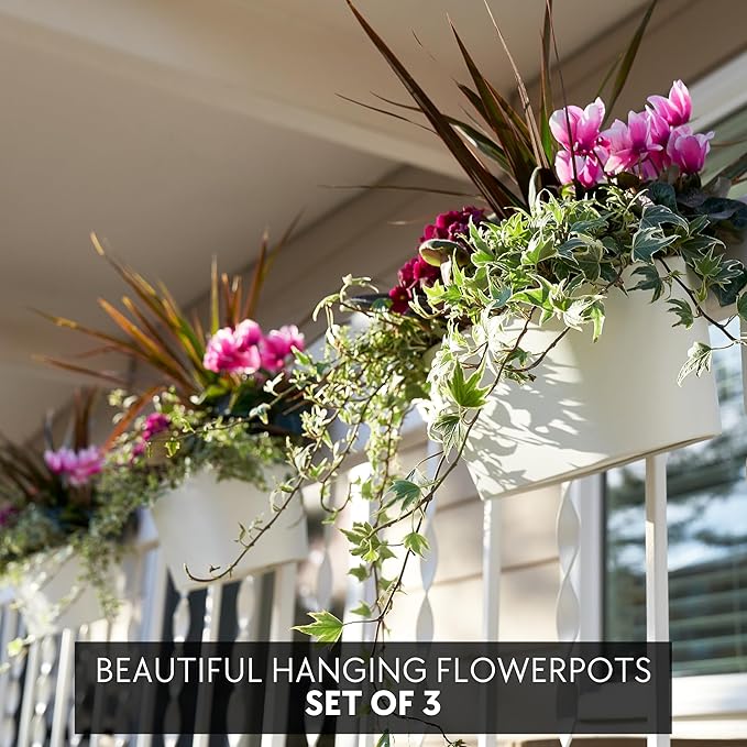 Beautiful Hanging Flower Pots for Outside Railing Or Fence - Image 2